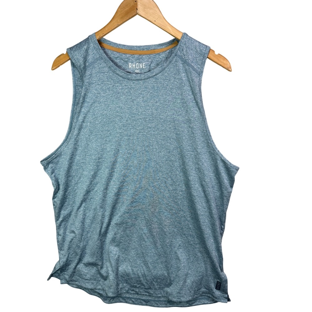 Rhone Performance Sleeveless Tank Top Heathered Blue Men's Size Large